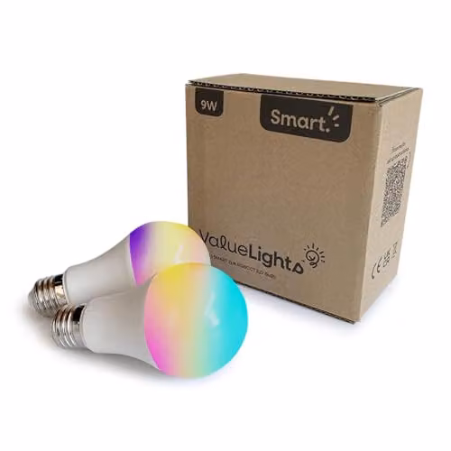 ValueLights 2 Pack 9W RGBCCT Smart WiFi LED Bulbs, E27 Screw Type, Multicolour Dimmable Bulbs Compatible with Amazon Alexa and Google Home – 4