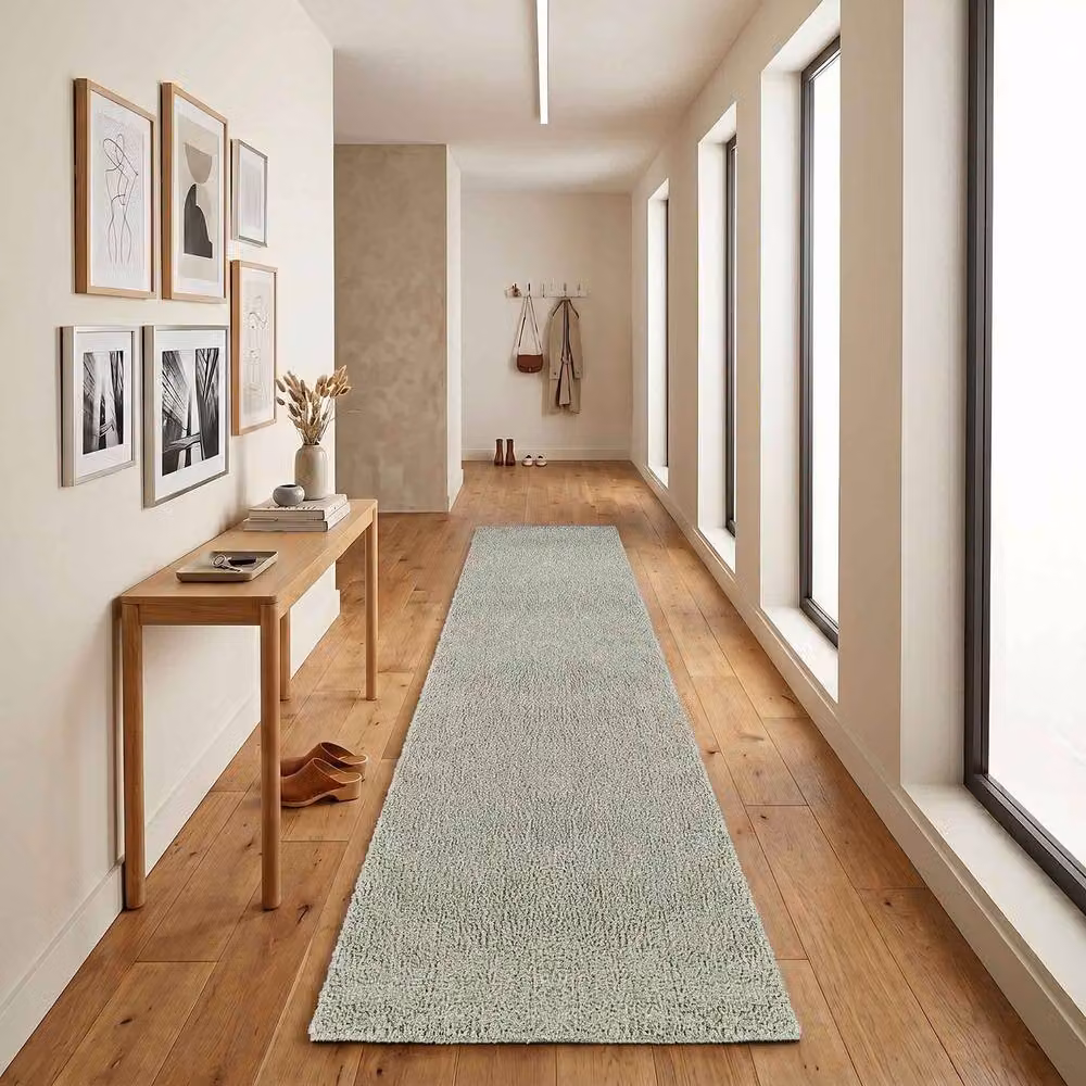 Desire Rugs Ainsley Modern Plain Shaggy Area Rug in Green, W/D/H: 60 x 220 x 1 cm – 3