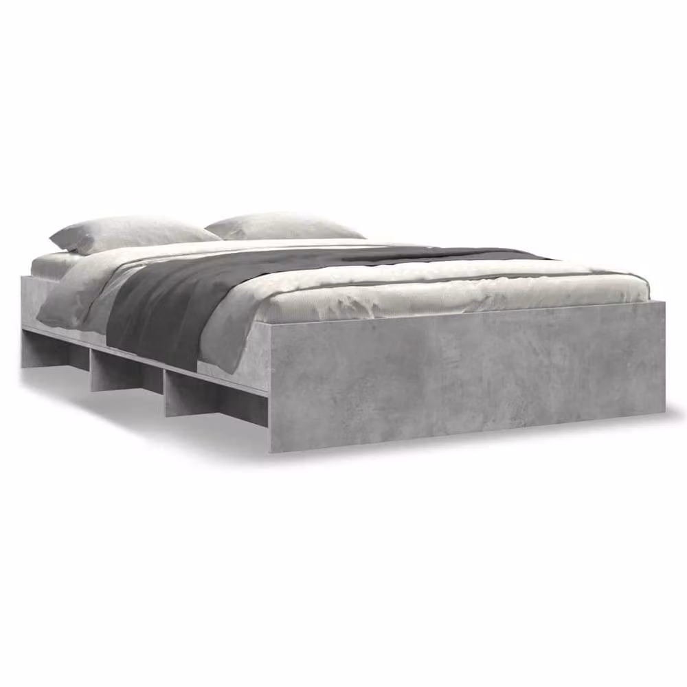 Berkfield Home Durable Bed Frame in Concrete Grey, W/D/H: 140 x 190 x 35 cm – 3