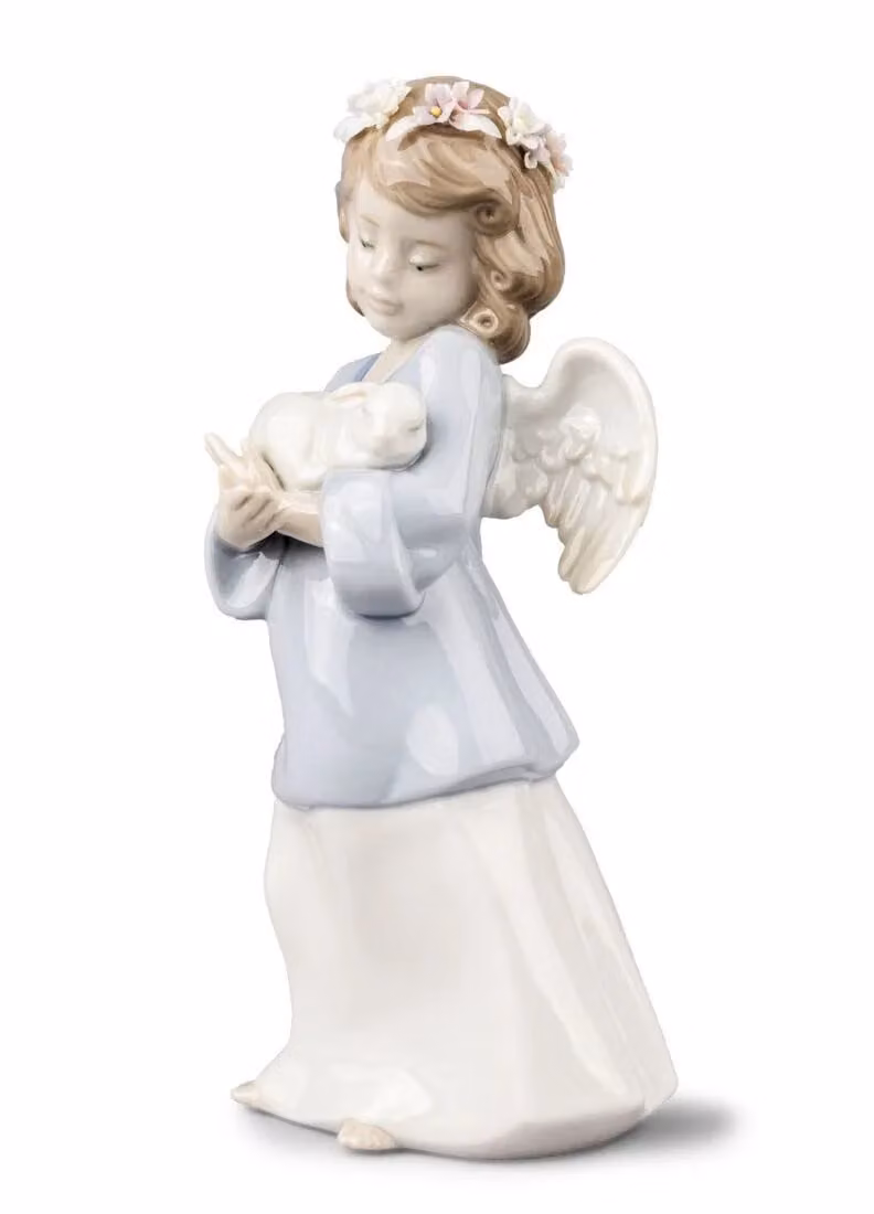 Lladró Heavenly Love White Porcelain Angel Figurine