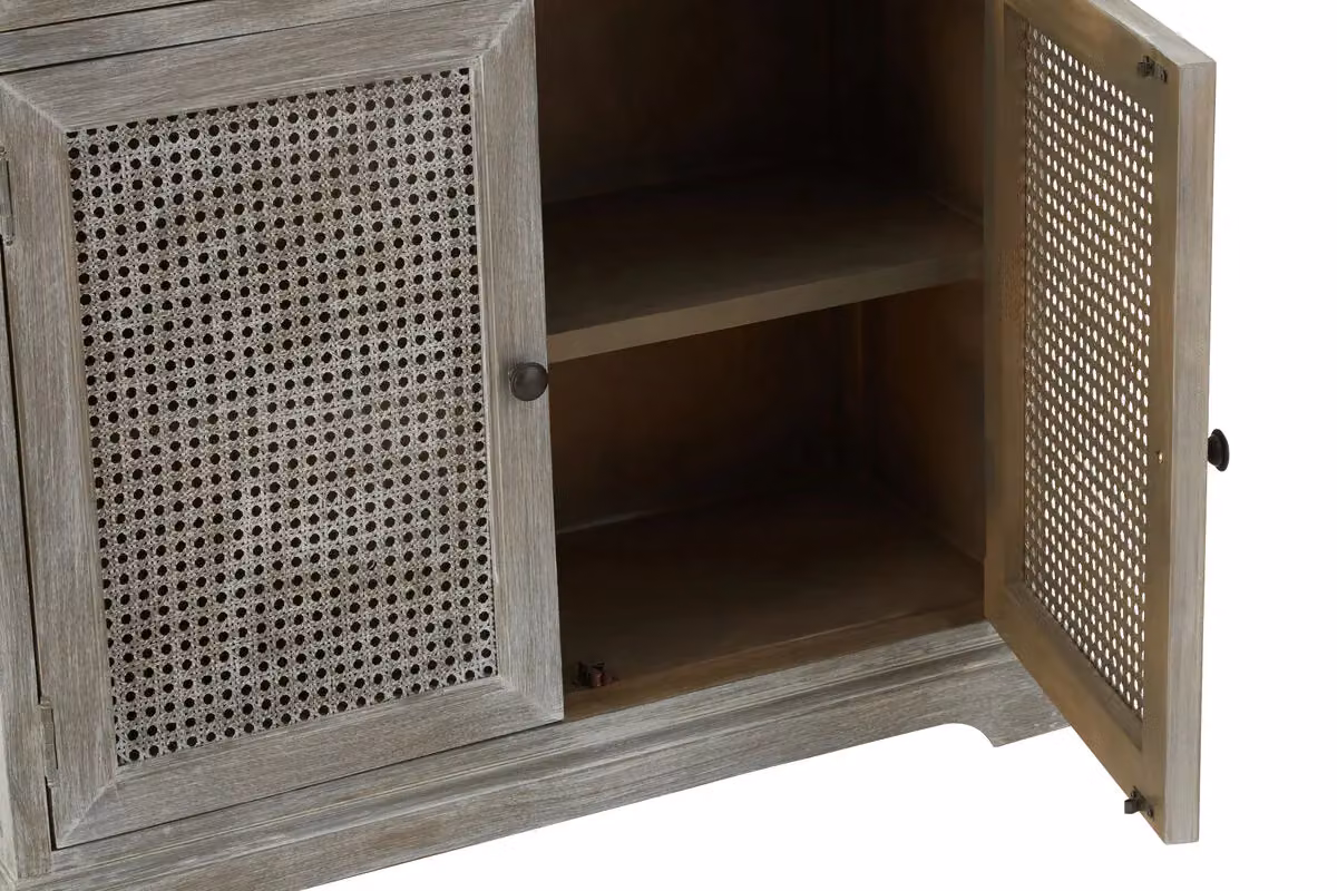 Orsina 2 Drawer Pine Wood Colonial Cabinet in Grey – 4