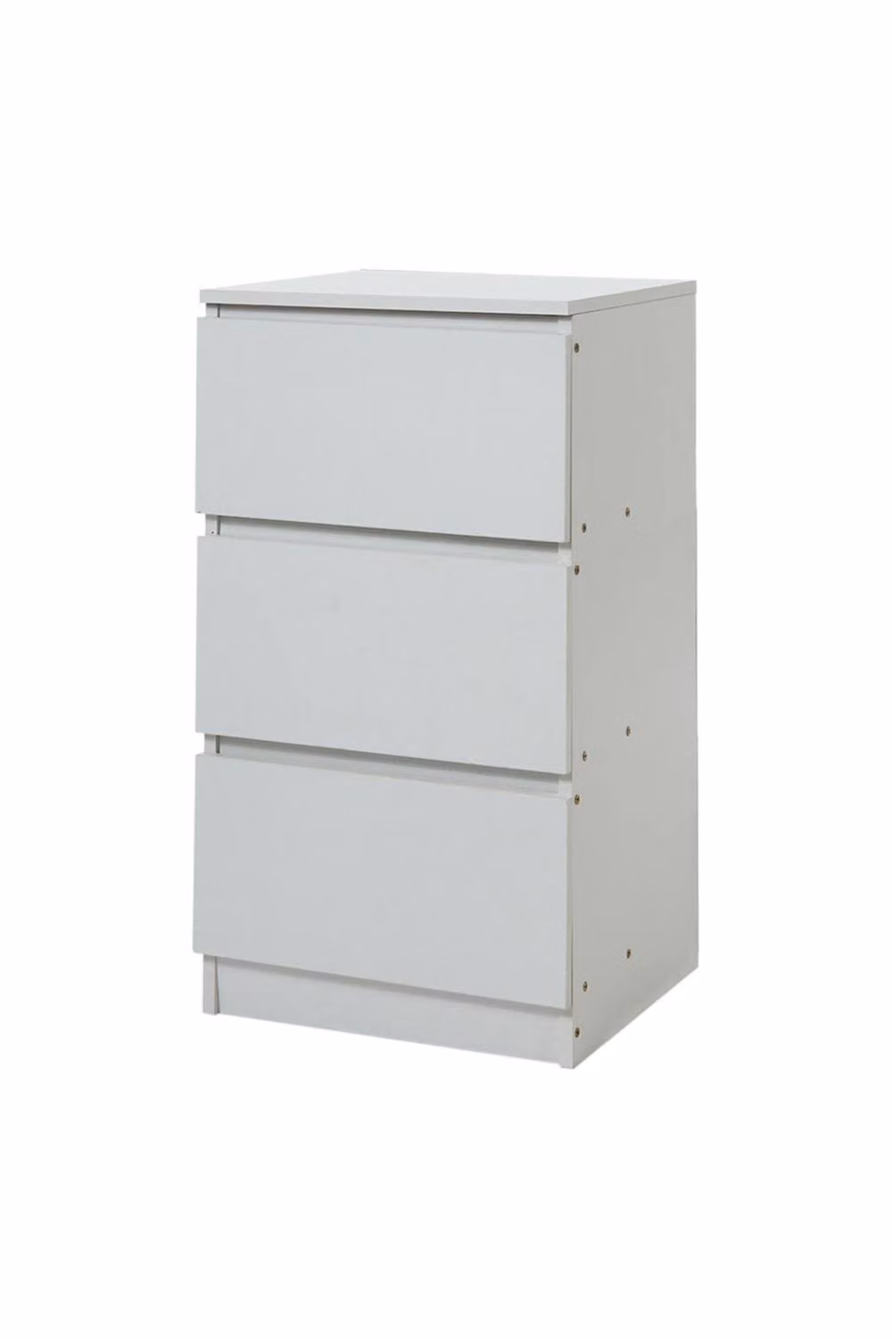 Living and Home Wooden Nightstand Bedside Table with 3 Drawers in White – 3
