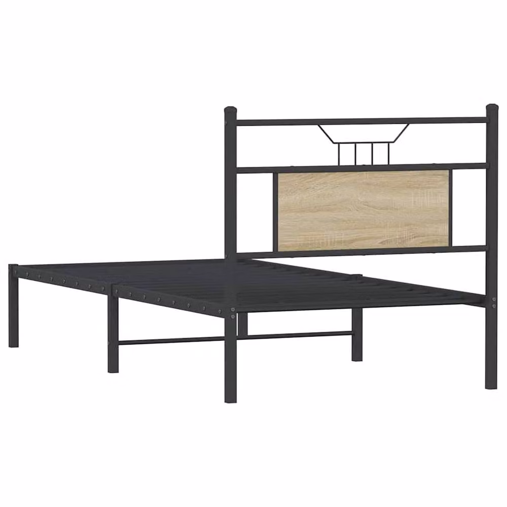 Berkfield Home Single Bed Frame in Sonoma Oak Brown, W/D/H: 90 x 190 cm – 4