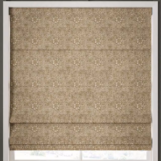 William Morris At Home Marigold Floral Velvet Made to Measure Roman Blind in Yellow, Sand and Beige