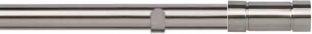 New Edge Blinds 28mm Metal Eyelet Curtain Pole Set with Aspect Finial in Silver, Width: 120 cm – 1