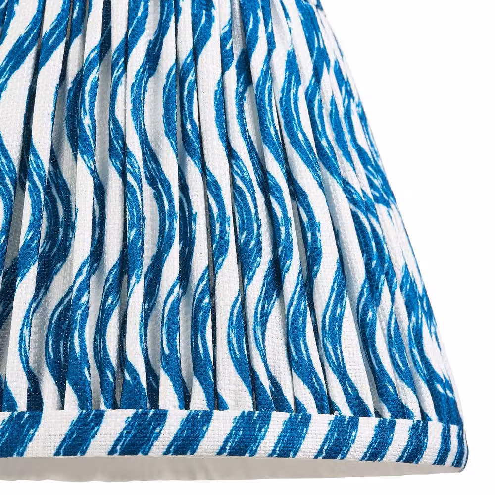 Netlighting Carnaby Blue Wall Light with Blue Fabric Ripple Shade and B22 Fitting, Diameter: 20 cm – 3