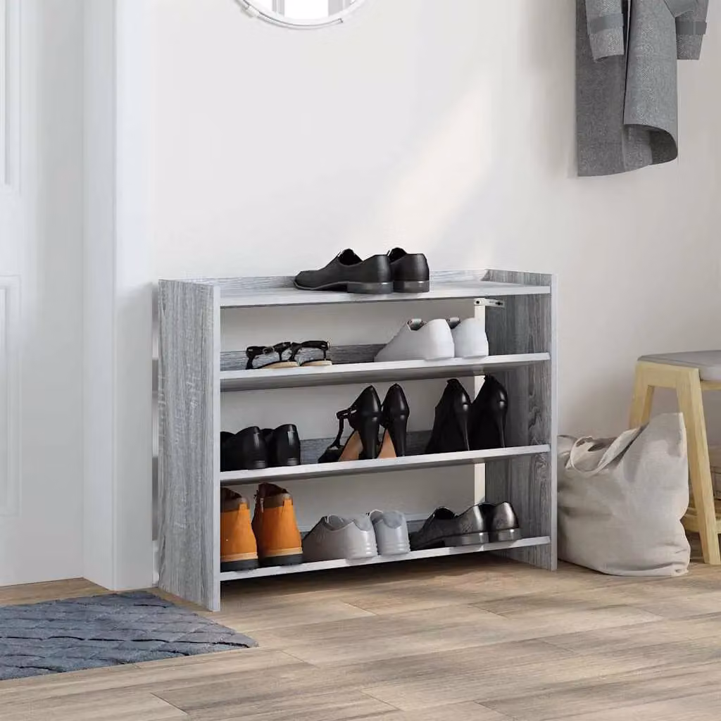 Berkfield Home Grey Sonoma Shoe Rack, W: 80 cm, D: 25 cm, H: 62 cm – 3