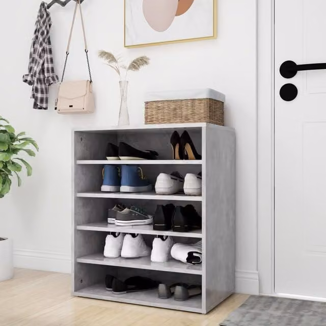 Berkfield Home Grey Wall Mounted Shoe Cabinet with Internal Shelves, W/D/H: 60 x 35 x 70 cm – 1