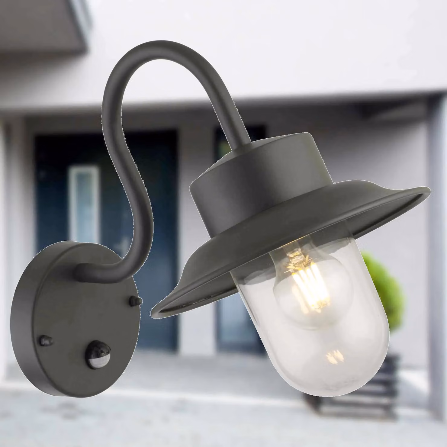 First Choice Lighting Montford Black Motion Sensor Outdoor Wall Light H: 36.5 cm, W: 23 cm, D: 13.5 cm – 4