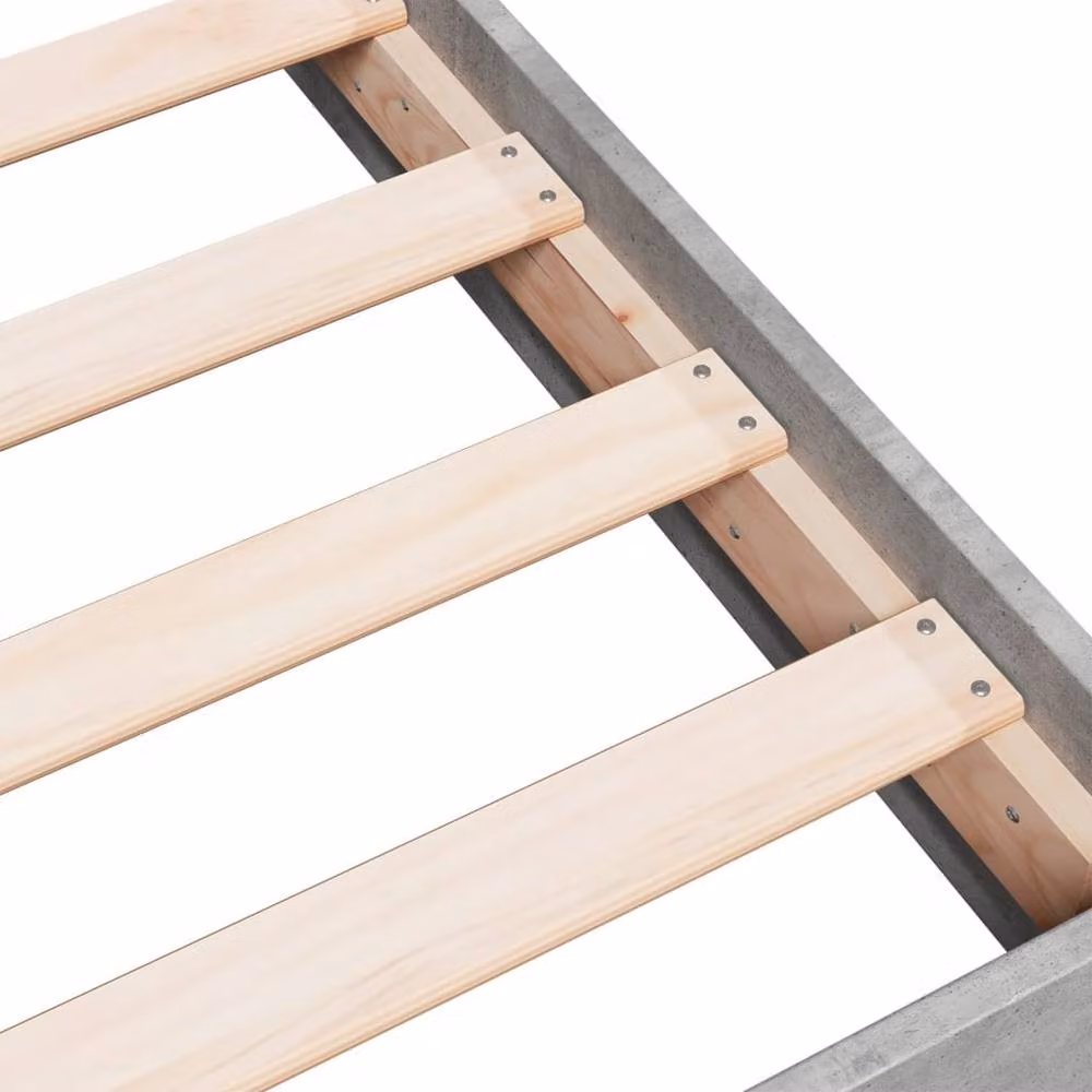 Berkfield Home Modern Bed Frame in Concrete Grey, W: 140 cm, D: 200 cm – 3