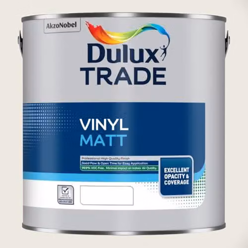 Dulux Trade Vinyl Matt Linnet White Water Based Paint 2.5l