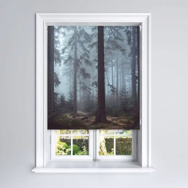 Lister Cartwright Foggy Woods Thermal Insulating Blackout Roller Blinds in Green