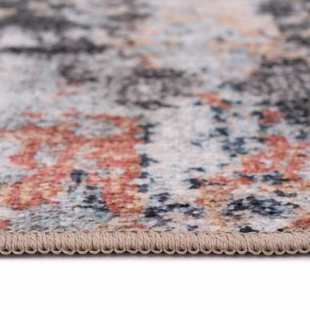Kukoon Abstract Modern Washable Rug in Blue and Grey, W/D/H: 240 x 330 cm – 6