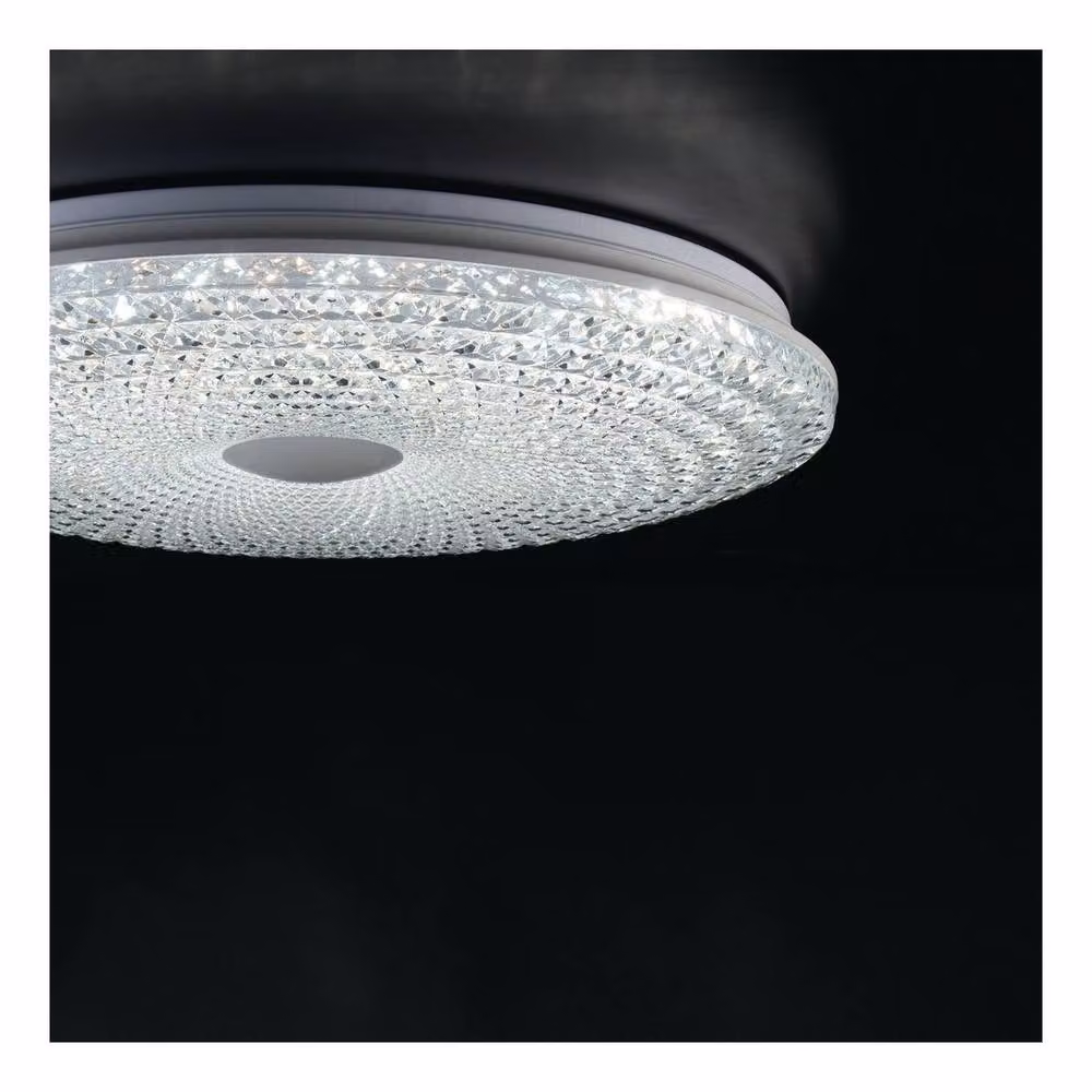 Netlighting UNIKA LED Patterned Glass Flush Ceiling Light, White, Diameter: 39 cm – 2
