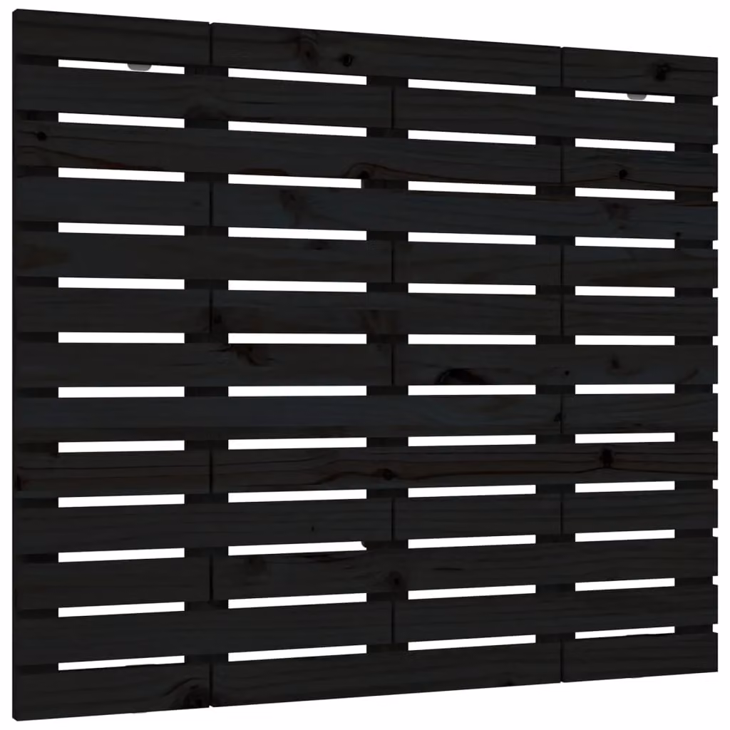 Berkfield Home Black Rustic Solid Pine Wall Mount Headboard W: 96 cm, D: 3 cm, H: 91.5 cm – 2