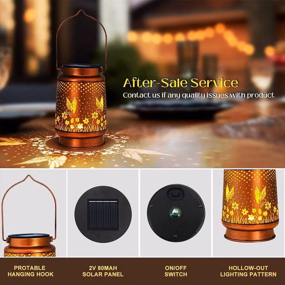 EONLION Bronze Solar LED Hanging Garden Lanterns – 4