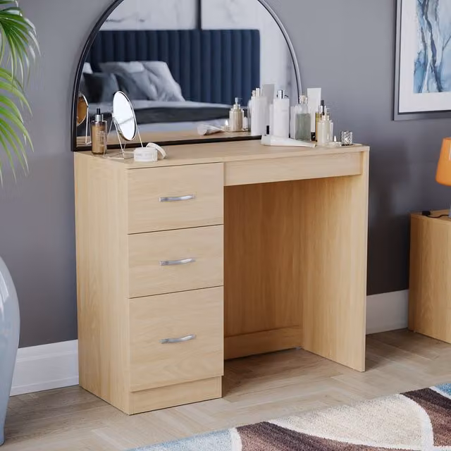 Vida Designs Riano Dressing Table in Brown Pine Wood