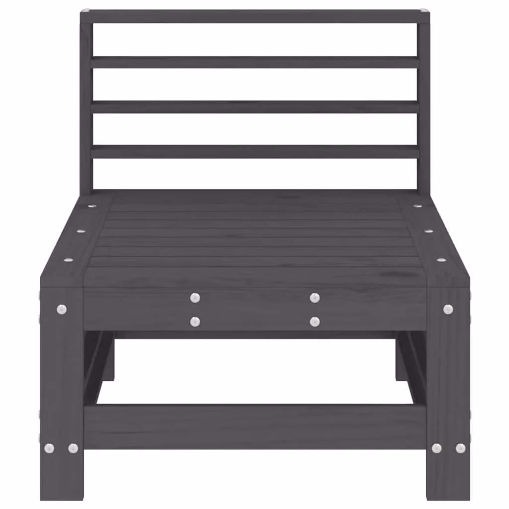 Berkfield Home Garden Rustic Grey Solid Wood Pine Middle Sofa – 2