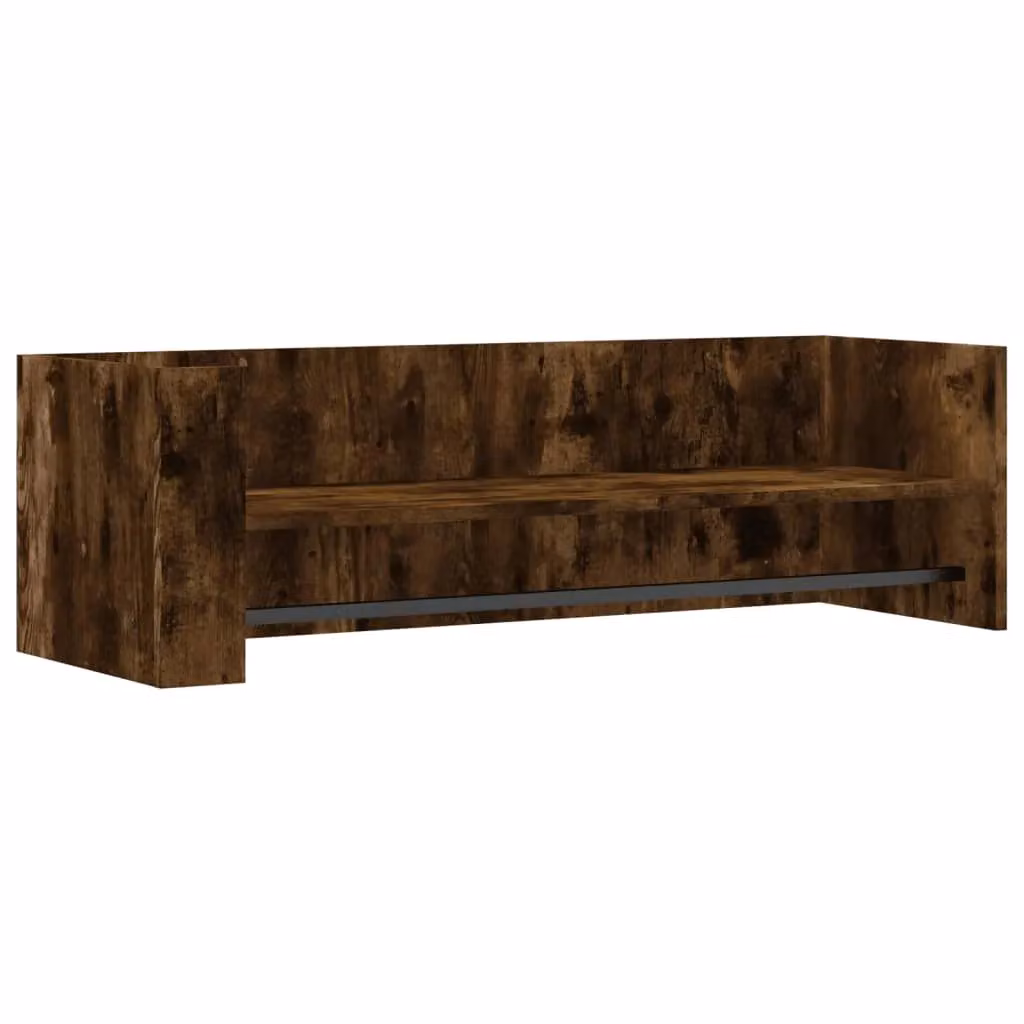 Berkfield Home Wall Mounted Smoked Oak Shelf, Brown, W: 100 cm, D: 30.5 cm, H: 30.5 cm – 2