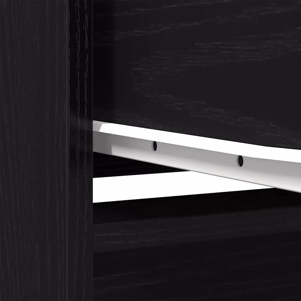 Berkfield Modern Wall Mounted Home Cabinet in Black Oak with Drawer and LED Lighting, W/D/H: 55.5 x 34 x 119.5 cm – 4