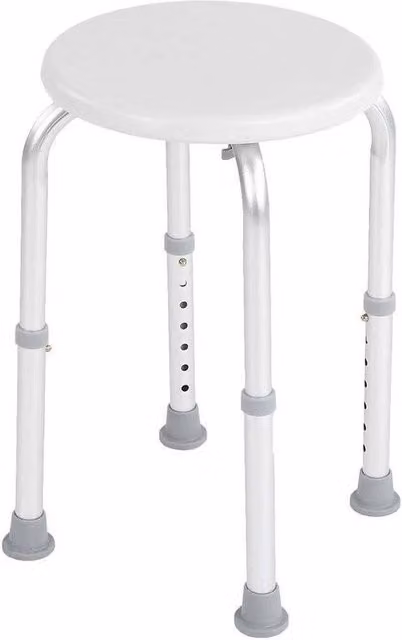FORGEVIO Height Adjustable Shower Chair in White