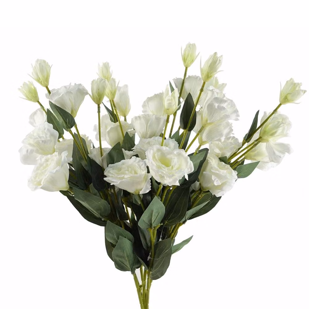 Botanik Leaf Pack of 6 White Artificial Wild Rose Stems with 36 Flowers, Height: 80 cm – 3