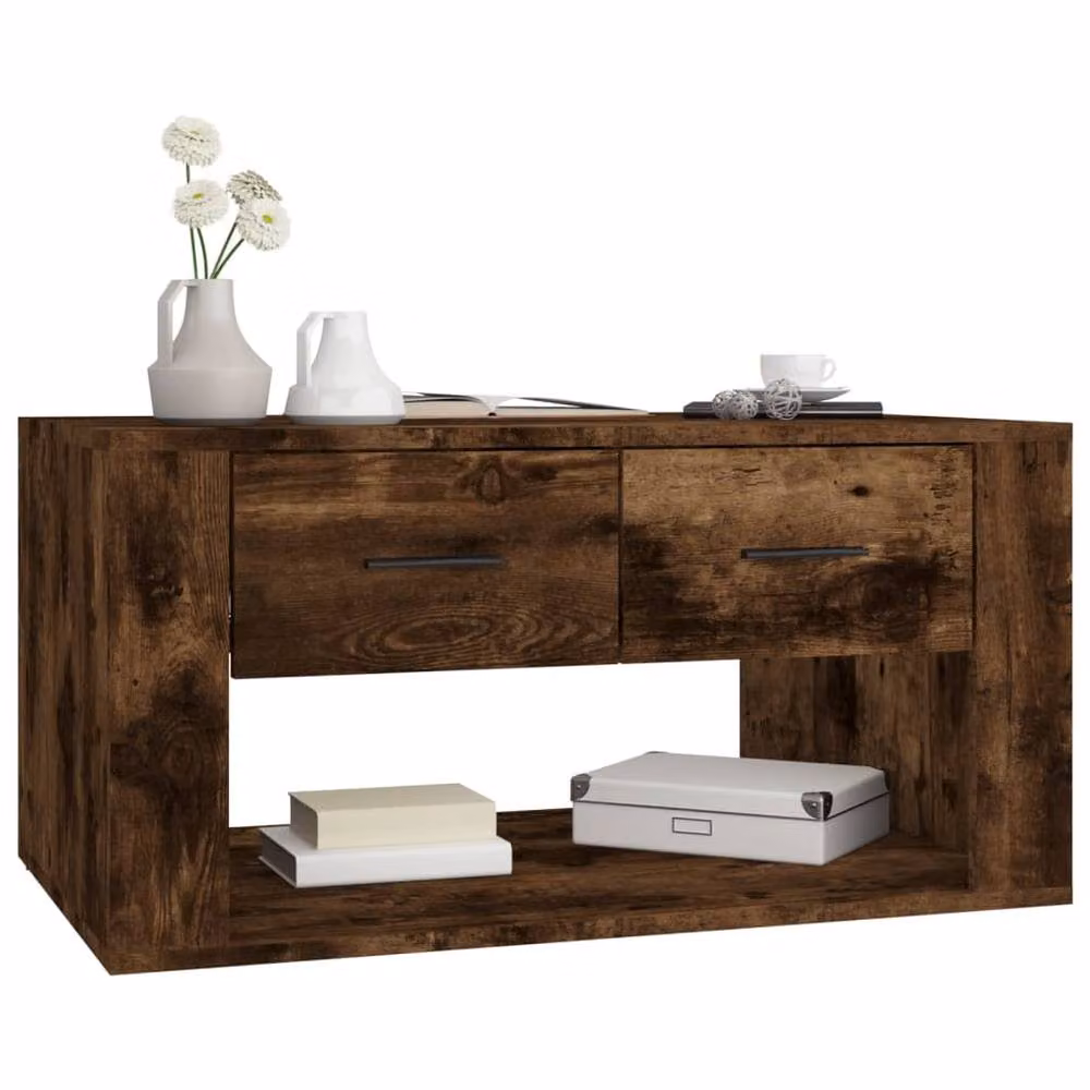 Berkfield Home Decorative Coffee Table in Smoked Oak Brown, W/D/H: 80 x 50 x 40 cm – 3