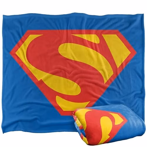 LOGOVISION Superman Shield 1974 Super Soft Silky Touch Fleece Throw Blanket, Multicolour, W/H: 127 x 152 cm – 1