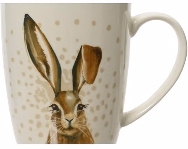 Dotty Hare White Dotted Porcelain Mug