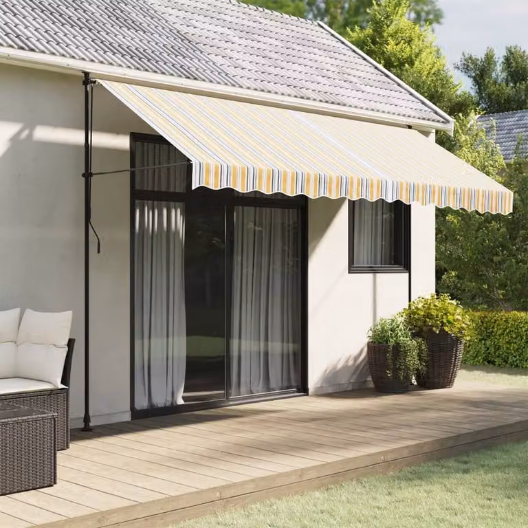 Berkfield Home Replacement Polyester Awning Fabric in Multicolour Stripe, 4 x 3 m