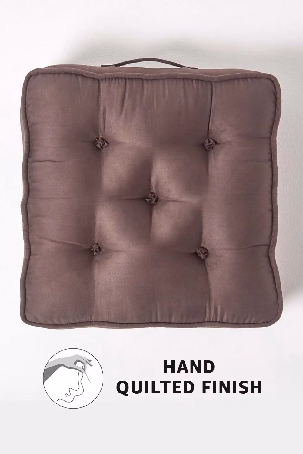 Homescapes Brown Faux Suede Armchair Booster Cushion, 50 x 50 cm – 3