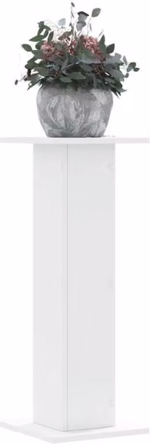 Berkfield Home Set of 2 Minimalist White Plant Stands in Engineered Wood, W/D/H: 30 x 30 x 80 cm