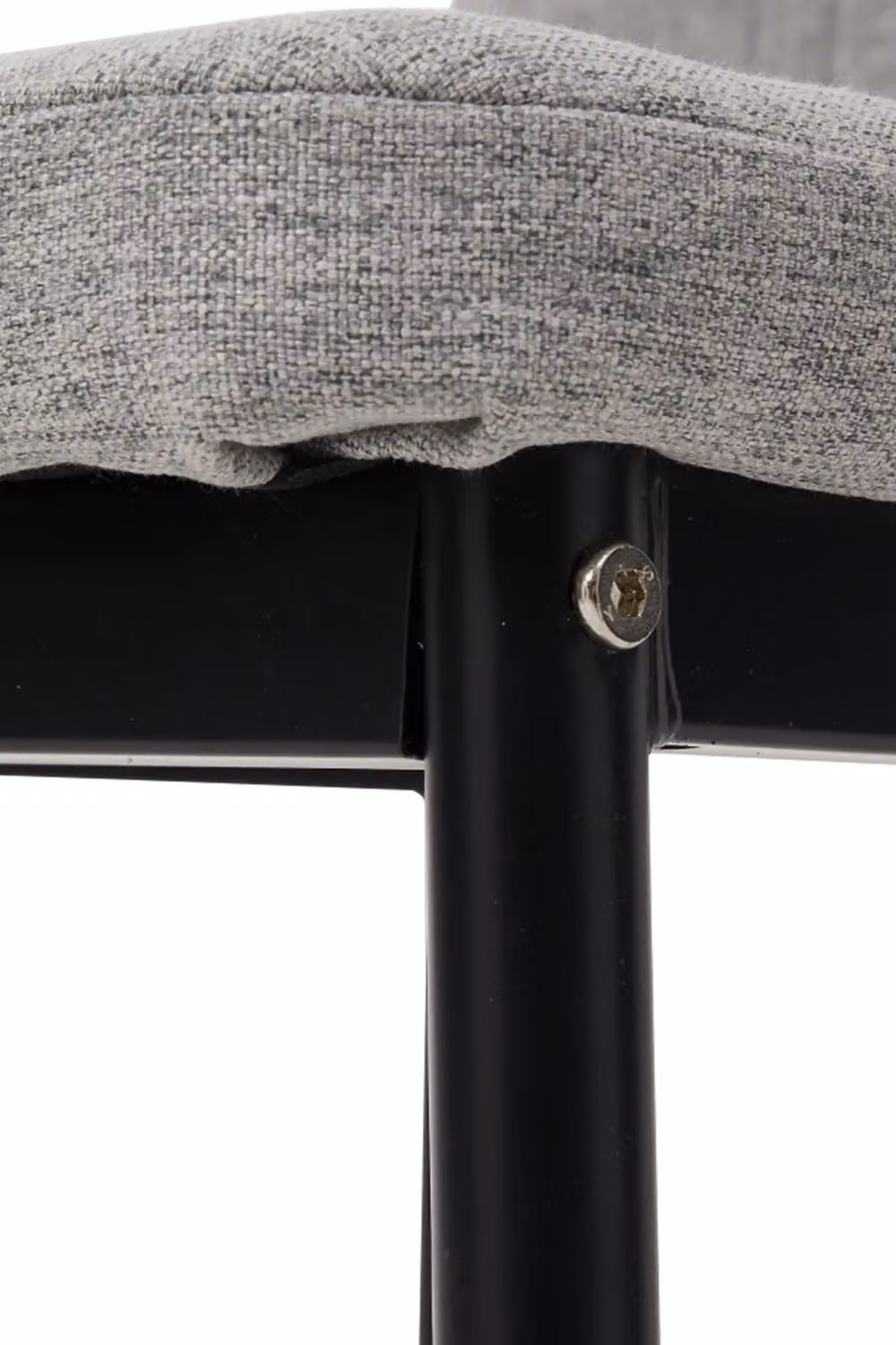 Living and Home Set of 4 Modern Grey Linen Upholstered Dining Chairs with Metal Frames – 5