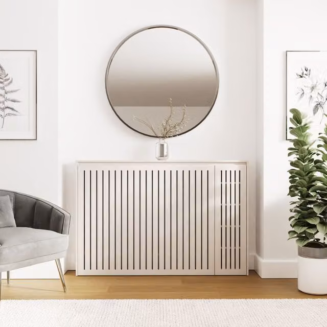 GFW Cooper Storage Radiator Cover in Stone Matt Beige