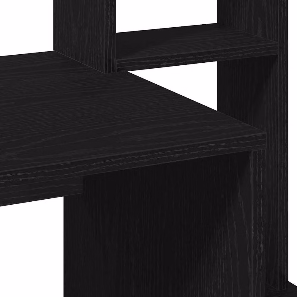 Berkfield Modern Black Writing Desk with Shelves in MDF, W/D/H: 100 x 45 x 140 cm – 4