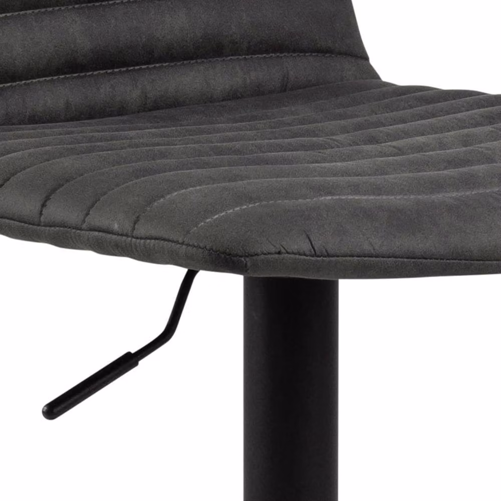 Wyld Haus Aalborg Set of 2 Grey Fabric Upholstered Swivel Bar Stools with Gas Lift – 4
