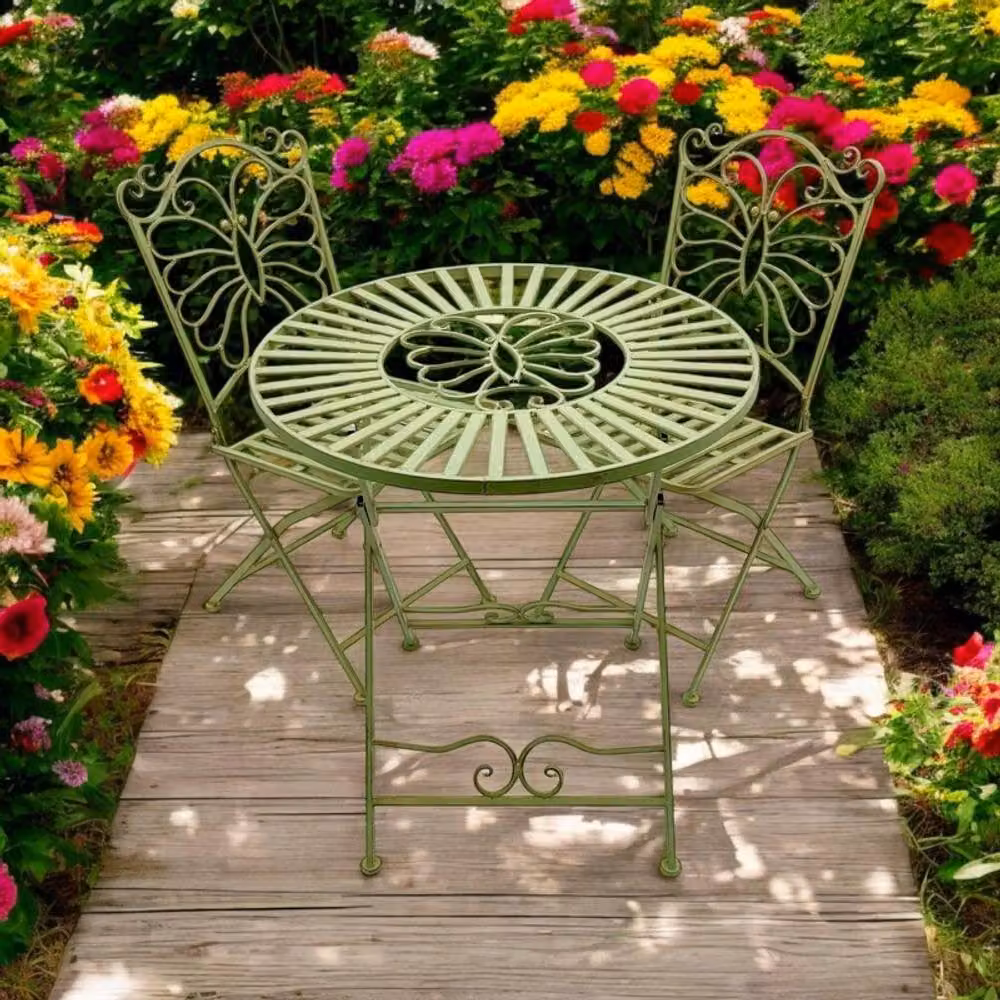 Minster Foldable Bistro Set in Leaf Green – 2