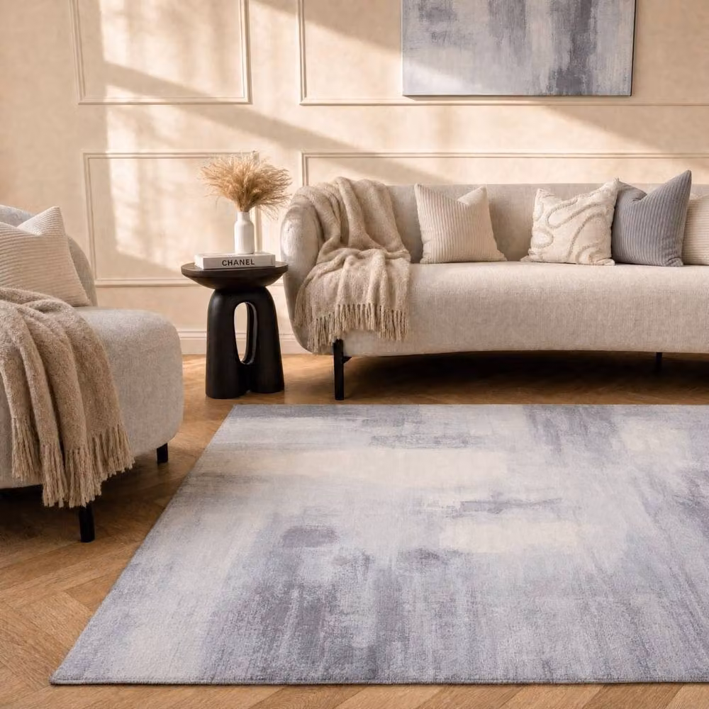 THE RUGS Elaris Stain Resistant Abstract Grey Area Rug, W: 200 cm, D: 290 cm – 3