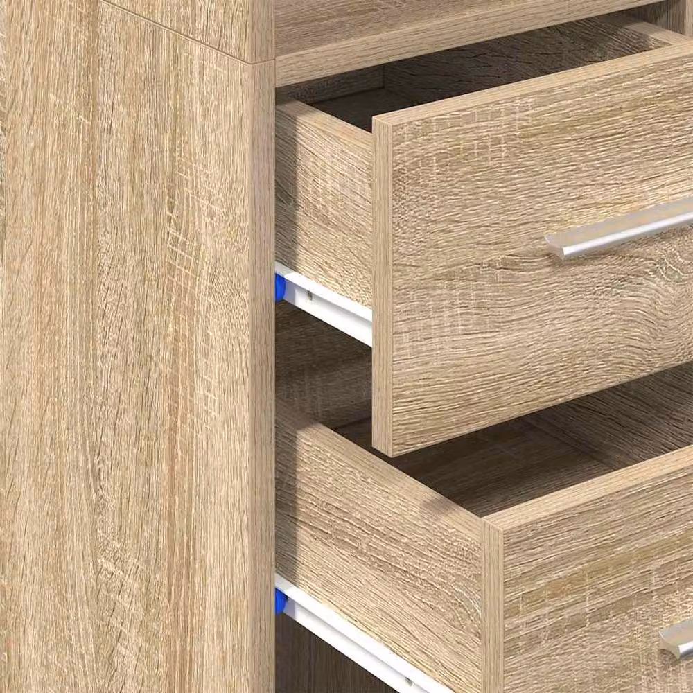 Berkfield Home Slim Storage Cabinet in Sonoma Oak, Beige, W/D/H: 30 x 42.5 x 225 cm – 3
