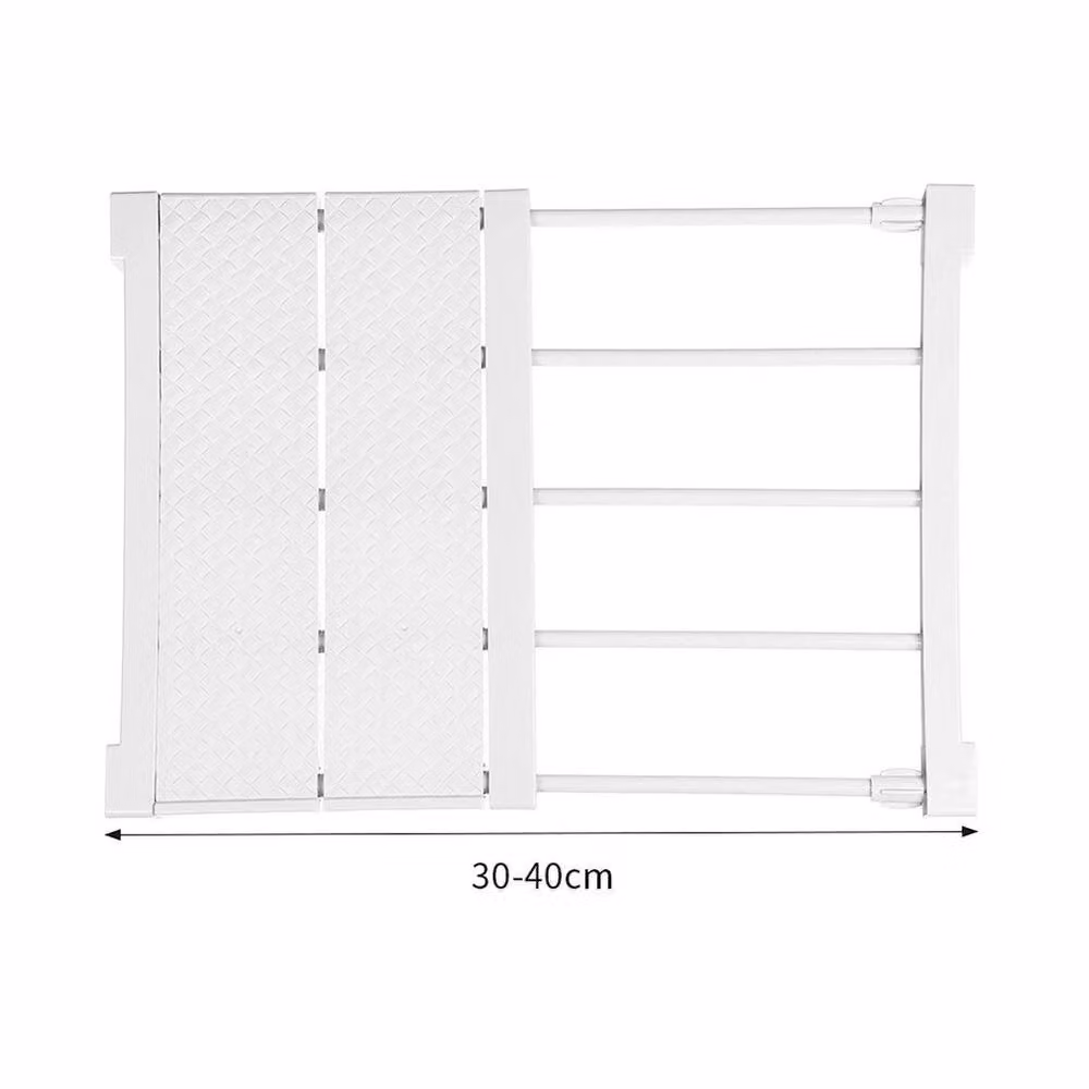 KORVIXA Extendable Closet Shelf Storage Rack Adjustable Cabinet in White, Width: 90 cm – 2