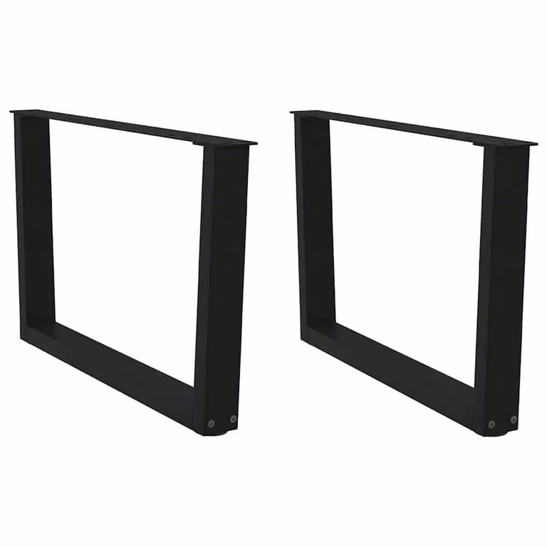 Berkfield Home V-Shape Dining Table Legs, 2 Pieces, Black Steel, H: 70 cm, W: 42-43.3 cm