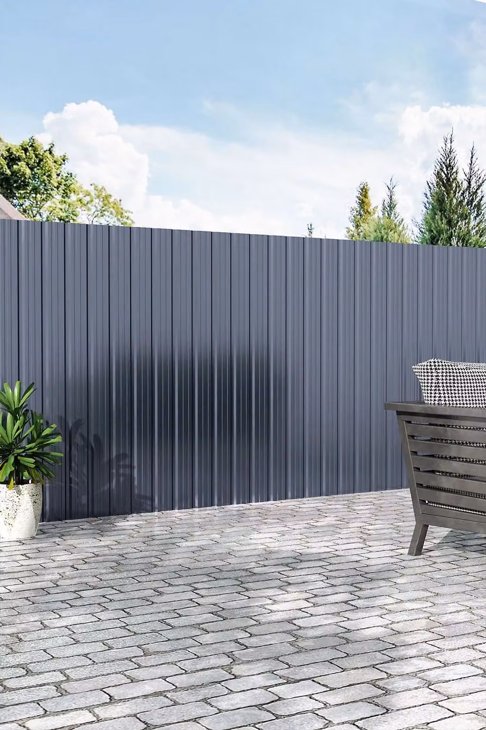 Garden Sanctuary Set of 12 Powder Coated Grey Corrugated Steel Roof Sheets – 2