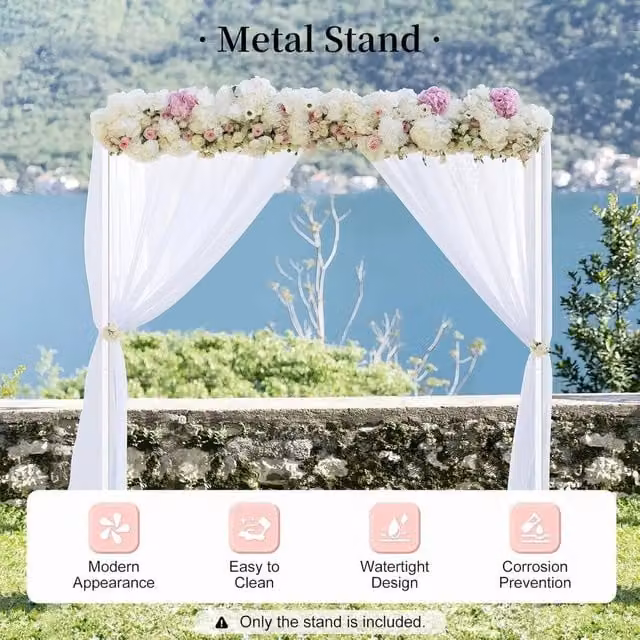 KORVIXA White and Gold Metal Balloon Arch Backdrop for Weddings and Parties, Width: 100 cm – 1
