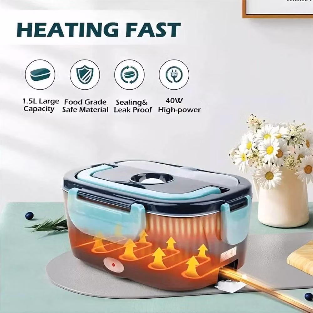 PAWNORA Portable Electric Heated Lunch Box, 1.5 l, Grey – 4