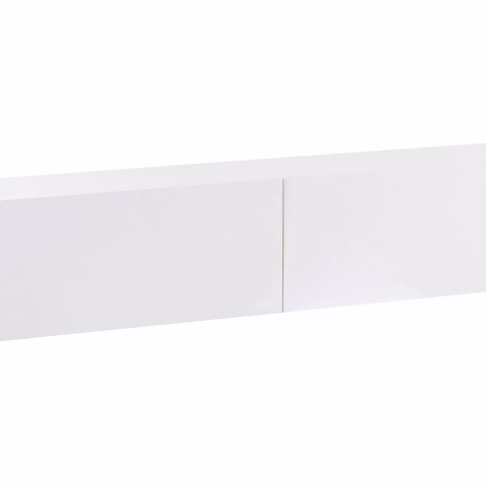 Wyld and Coco White Glossy Wall-Mounted TV Stand with 2 Cabinets and Internal Shelves – 2