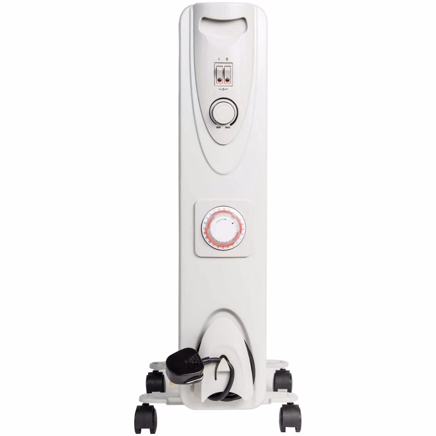 MYLEK 2kW Electric Oil Filled Portable Radiator with 24 Hour Timer and Thermostat in White – 2