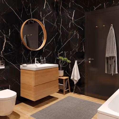 Vilo SPC Wall Panels Calacata Black Marble Look, Pack of 4, W: 60 cm, H: 120 cm – 2