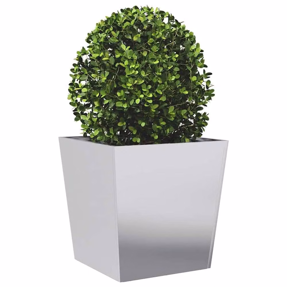 Berkfield Home Garden Galvanised Steel Planter Tubs, Grey, 2 Pack, W/D/H: 50 x 50 x 50 cm – 3