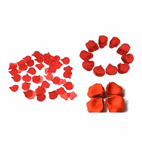 Shatchi Red Silk Rose Petal Confetti, 500 Pieces for Wedding and Table Decorations – 6
