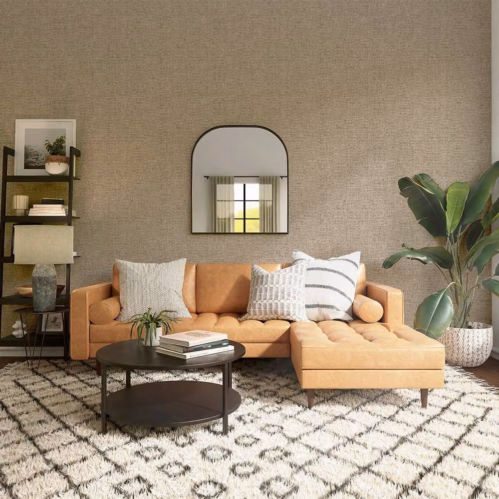 Arthouse Luxury Plain Champagne Vinyl Wallpaper in Beige – 2